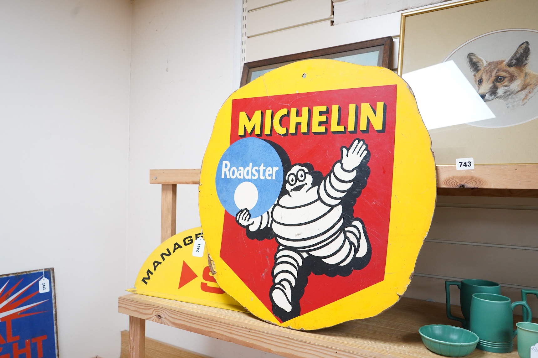 A Michelin Roadster advertising sign, 58cm high